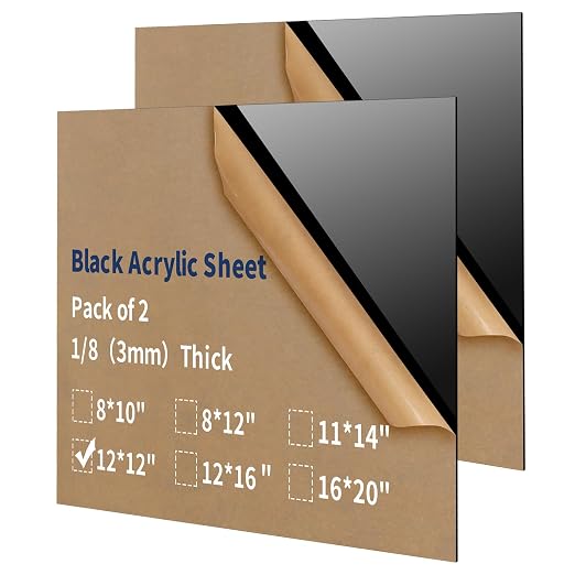 1/8 Thick 12 x 12 inch Acrylic Sheets by gdhwcxl