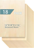 Cassny Unfinished Wood Pieces, 18 Pack Basswood Sheets18 x12 x 1/16, Basswood by Unknown