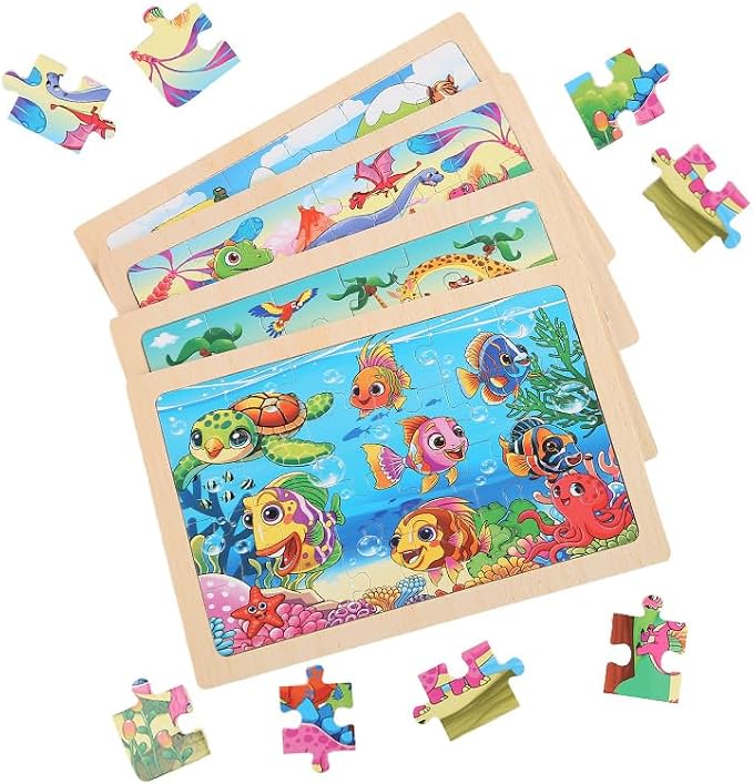 Puzzles for Kids Ages 4-6, 4 Packs 24 Piece Wooden Jigsaw Puzzle for Toddlers - Image 12
