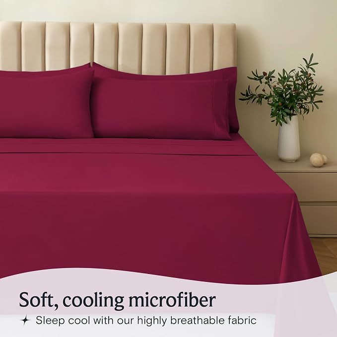 LuxClub 3 PC Sheet Bed Sheets Deep Pockets 18" Eco Friendly Wrinkle - Image 3