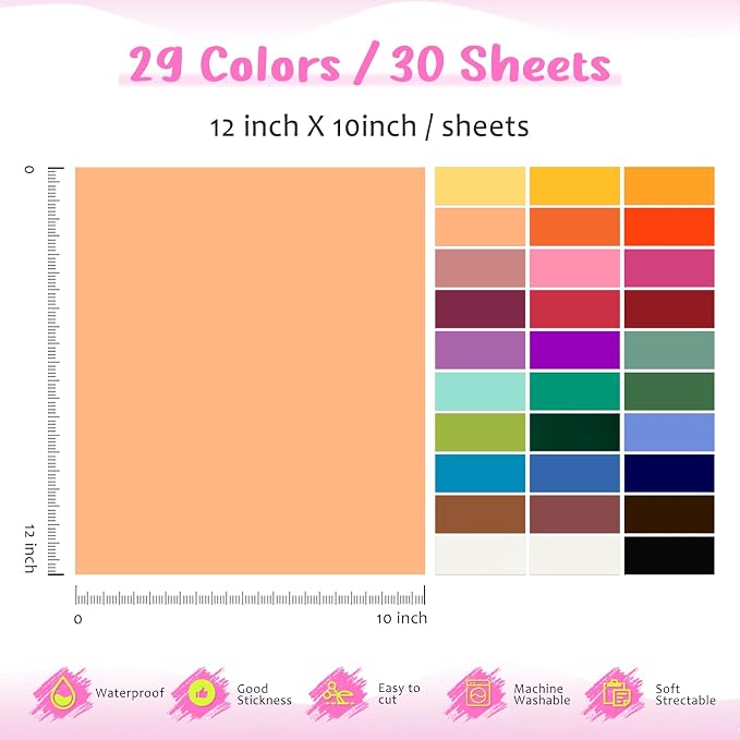 Tintnut Colorful Puff Heat Transfer Vinyl, easy cut & weed, stretch washable - Image 2