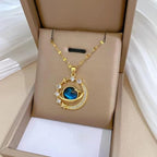 18K Gold Plated Diamond Saturn Pendant Choker Necklace Aesthetic Space Planet - Image 2