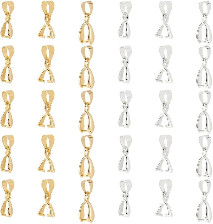 PH PandaHall Pinch Clip, 120 Pieces 6 Styles Pinch Clip Bail Clasp Dangle Charm by PHPandaHall