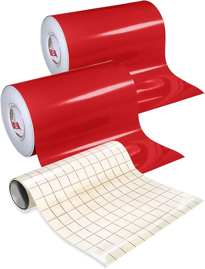 Red Glossy Roll of Oracal 651 Permanent Adhesive-Backed Vinyl by Orafol