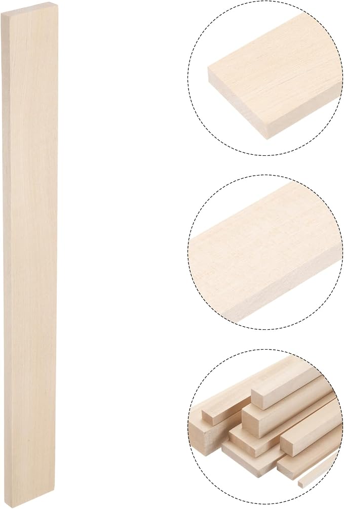MECCANIXITY 6pcs Wood Sticks, 3/8"x 1.6" x 15" Rectangle Wooden Cube Wood - Image 3