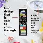 INFUNLY 6PCS Book Theme Cross Stitch Bookmark Kits 8''x2.4'' Study Bookmark - Image 3