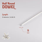 The Foamory's No Waste Half Round EVA Foam Dowel. 5mm x 2M Length. High-Density - Image 2