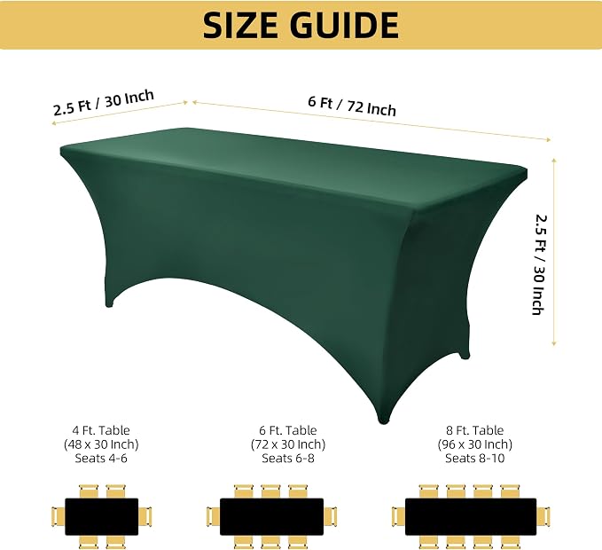 2-Pack 6ft Spandex Table Covers - Image 4
