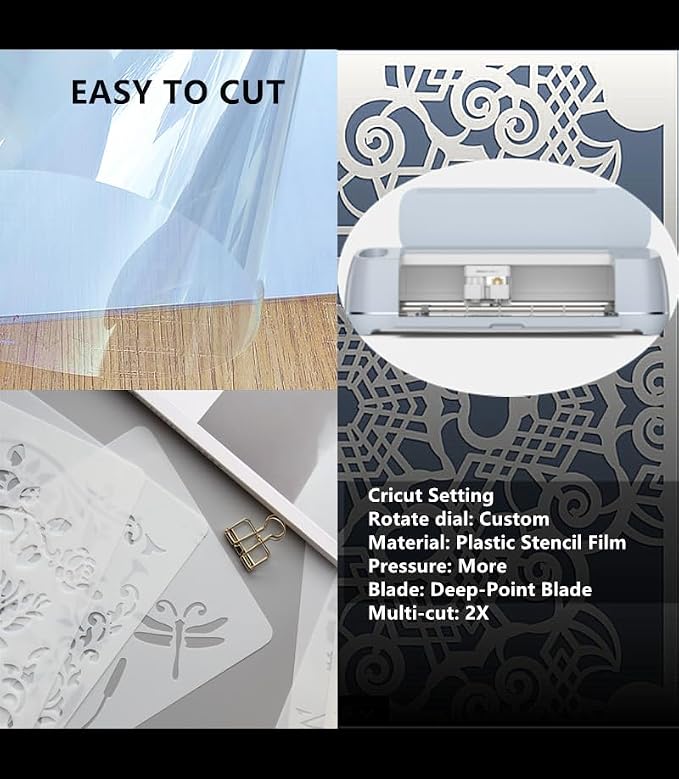 Clear Blank Stencil Sheet for Cuting. 8 Pack 12" x 24" 7.5mil/0.19mm Thick .Gift - Image 3