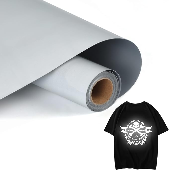 HTVVETUR Reflective Heat Transfer Vinyl Roll 12 Inch by 5 Feet Iron on DIY by HTVVETUR