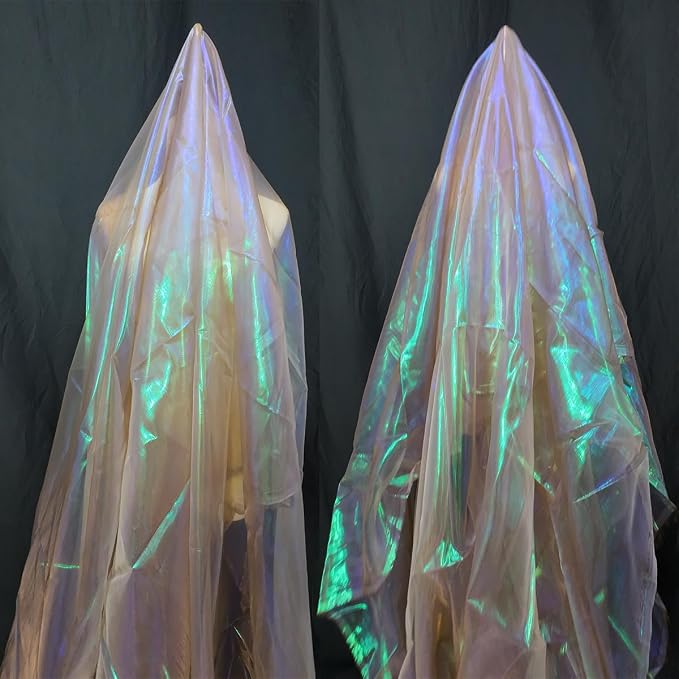 Coffee Brown Iridescent Organza Fabric by Unknown