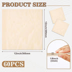 60 Pack Basswood Sheets for Crafts, Wood Burning, Architectural Models - Image 2