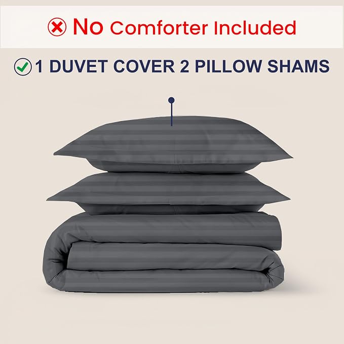 Kotton Culture 3 Pc Twin Size Duvet Cover Set- 100% Egyptian Cotton 600 TC - Image 2