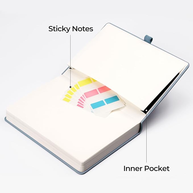 EMSHOI Lined Journal Notebook, 320 Numbered Pages, A5 Size | Leather Hardcover - Image 5