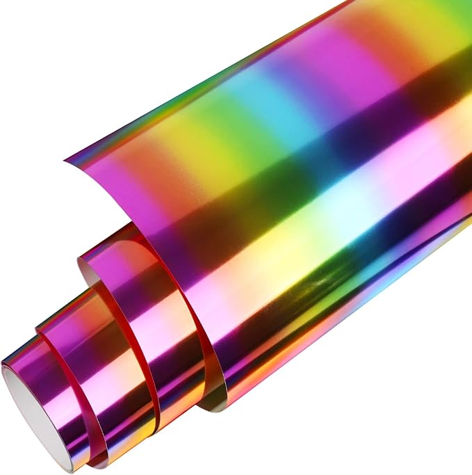 Gatichetta Metallic Foil HTV Roll Holographic Rainbow Heat Transfer Vinyl by Gatichetta