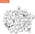 MECCANIXITY 50Pcs Acrylic Oval Gems 13x18 mm Flat Back Artificial Rhinestones - Image 3