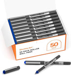Shuttle Art RollerBall Pens, 50 Pack Blue Fine Point Roller Ball Pens, 0.5mm by ShuttleArt