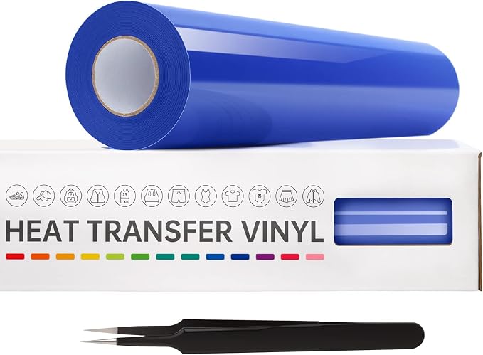 VinylRus Heat Transfer Vinyl-12” x 20ft Royal Blue Iron on Vinyl Roll by VinylRus