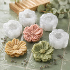 4 Pack 3D Flower Silicone Molds, DIY Candle Soap Making Cake Decorating | - Image 4