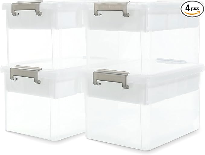 Citylife 17QT 4Packs Clear Craft Organizers and Storage Box by Anywish