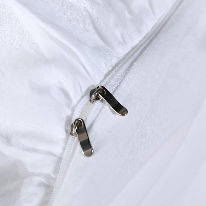 QSH Washed Cotton Ruffled King Duvet Cover Set, Vintage White Shabby Boho Chic - Image 5