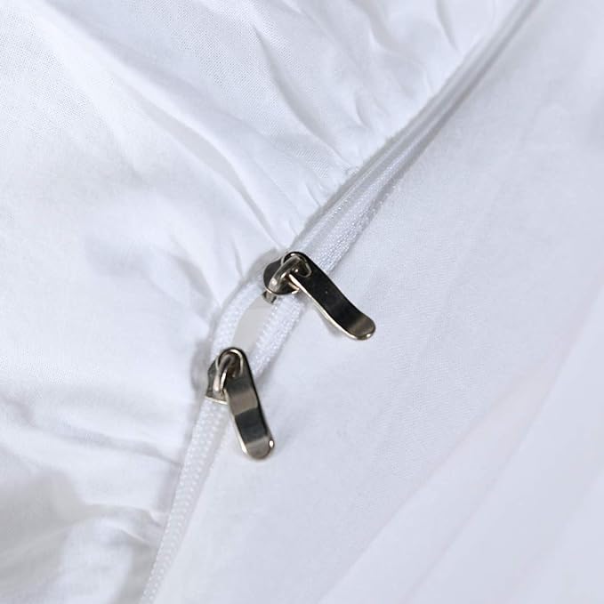 QSH White Ruffle Duvet Cover Queen Washed Cotton Farmhouse Shabby Boho Chic - Image 5
