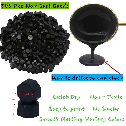300 Pcs Wax Seal Beads, Sealing Wax Beads, Refilling Octagon Wax Sealing Beads - Image 3