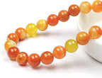 MJDCB Natural Stone Beads Orange Stripe Agate Round Loose Beads - Image 2