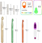 Vodiye 3 Sizes Large Crochet Hooks 10-15mm, Ergonomic Crochet Hook Set - Image 3