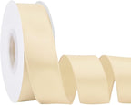 Cream 1.5 Inch Continuous 25 Yards Satin Wired Ribbon by Simplegoal