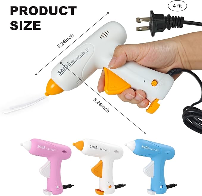 SAIDE Hot Glue Gun for Crafts Mini Glue Gun Kit Fast Heating Constant Temp 20W - Image 2