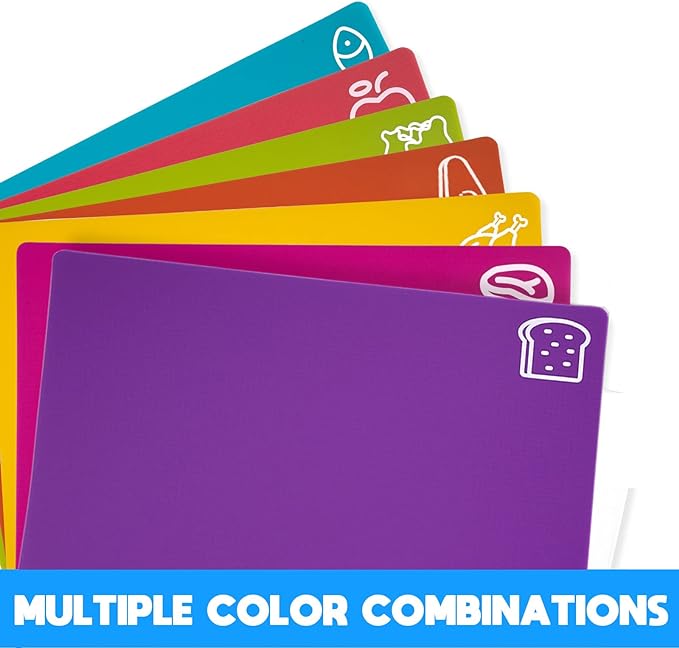 Goodluck 7 Pieces Flexible Cutting Boards, BPA Free Plastic Cutting Boards - Image 3