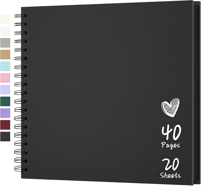 Scrapbook 10x10 Inch DIY Scrapbook Album Hardcover Kraft Paper 40 pages/20 by Hiwhy