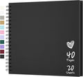 Scrapbook 10x10 Inch DIY Scrapbook Album Hardcover Kraft Paper 40 pages/20 by Hiwhy