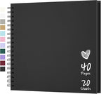 Scrapbook 10x10 Inch DIY Scrapbook Album Hardcover Kraft Paper 40 pages/20 by Hiwhy