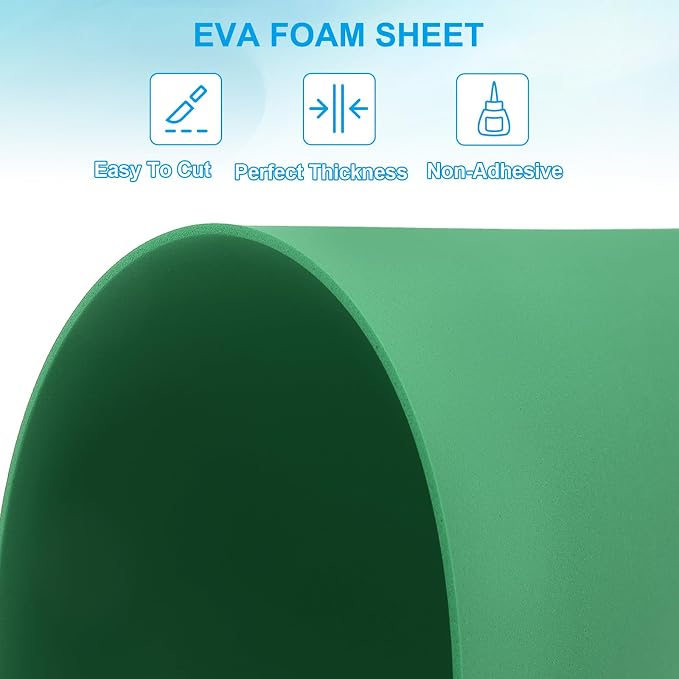 PATIKIL EVA Foam Sheet 10Pcs 12x8 Inch 2mm Thick Light Green | Easy Cutting EVA - Image 3