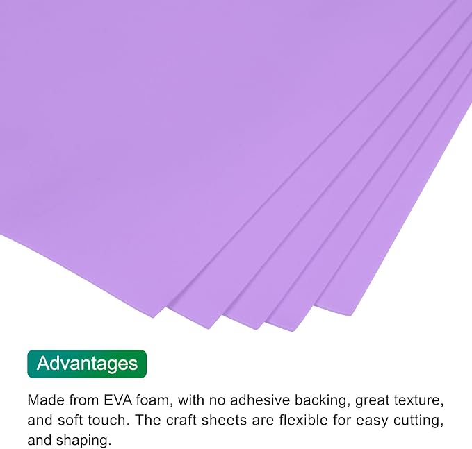 MECCANIXITY EVA Foam Sheets Light Purple 35.4 Inch x 19.7 Inch 2mm Thick Crafts - Image 4