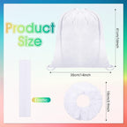 Abbylike 60pcs Tie Dye Party Cotton Drawstring Backpacks Scrunchies Bow Hair - Image 3