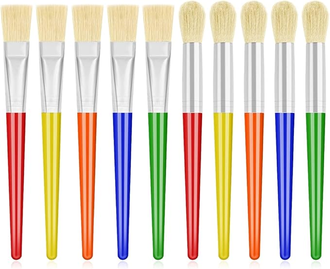 10Pcs Paint Brushes for Kids, Anezus Kids Paint Brushes Toddler Large Chubby by anezus