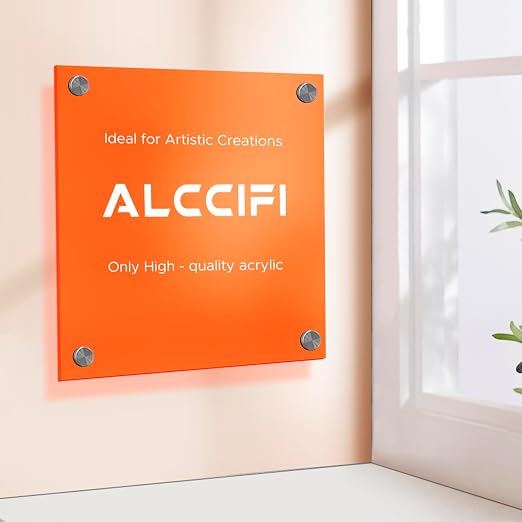 Orange Acrylic Sheet 12" x 16" x 1/8" Thick, ALCCIFI 2 Pack Opaque Glossy Cast - Image 6