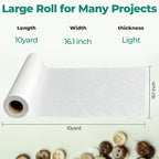 PLANTIONAL Woven Cotton Iron-On Fusible Interfacing, 16.1 inch X 10 Yards White - Image 3