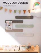 Fluxynara Cork Board Alternative Felt Strip Board 5-Pack 13"x2", Office Pin - Image 5