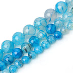 60pcs Smooth Natural Blue Agate Beads，6mm Dragon Vein Gemstone Round Loose - Image 5