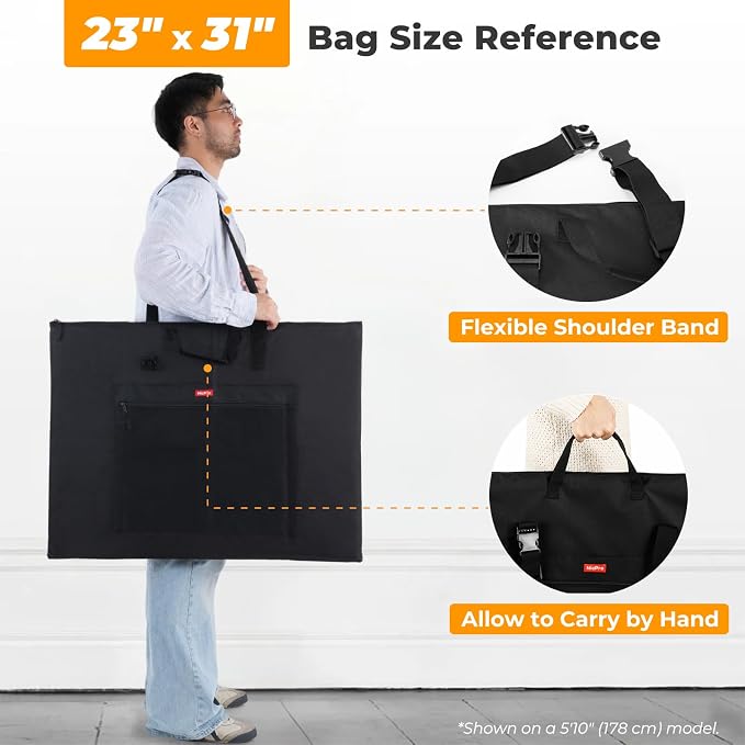 Nicpro Light Weight Art Portfolio Bag, 23 x 31 Inches Art Portfolio Case - Image 3