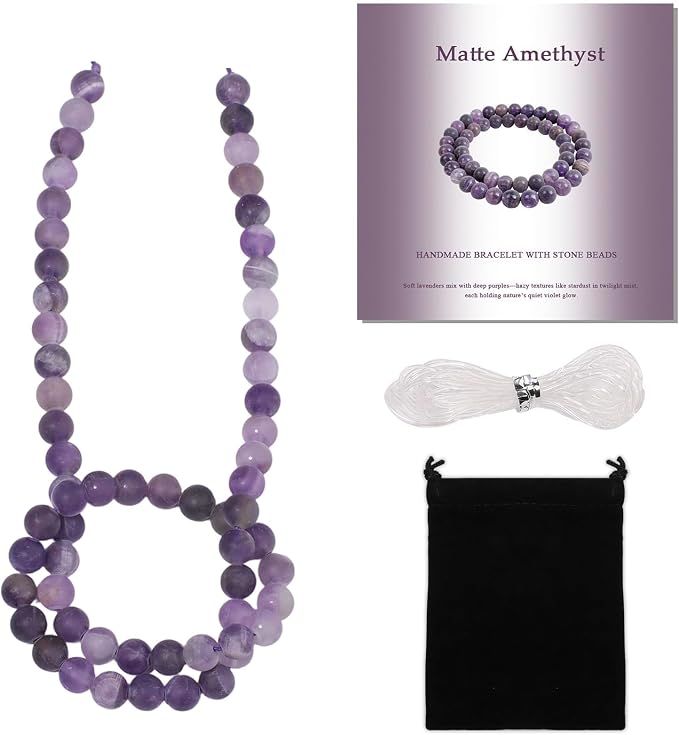 6mm Matte Amethyst Bead, 15-Inch Matte Round Loose Stone Beads by THRELE