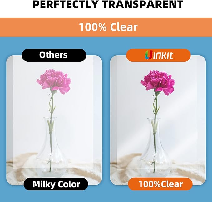 Uinkit Inkjet Transparency Film 8.5x11 200Sheets OHP Overhead Projector Film - Image 3