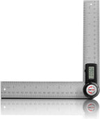 GemRed 82305 Digital Angle Finder Protractor Stainless Steel | Black Buttons by GemRed