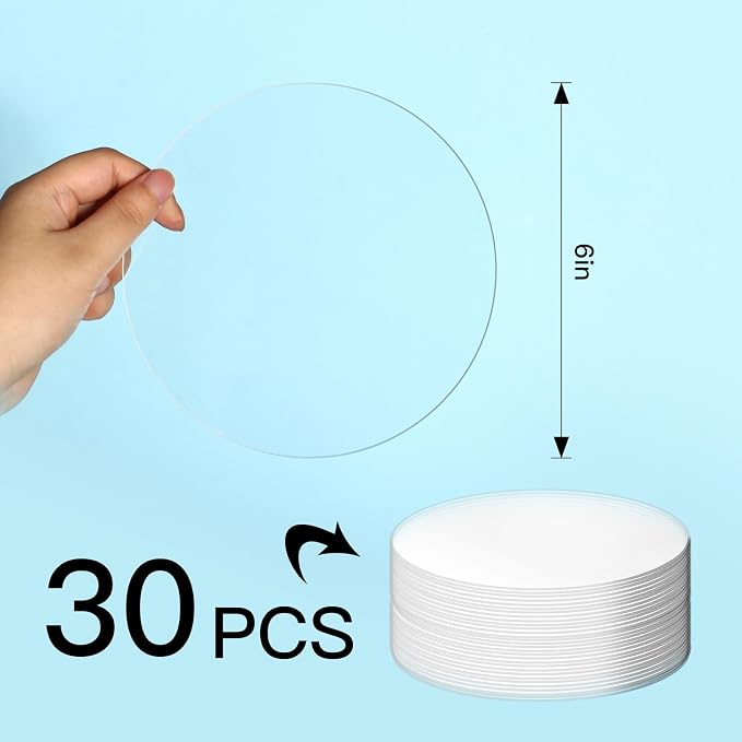 30 Pcs 6 Inch Acrylic Blanks Clear Round Acrylic Circles | Clear Plastic - Image 3