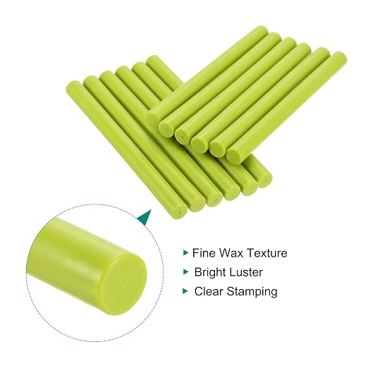 MECCANIXITY 12 Pcs Yellow Green Cylinder Sealing Wax Stick Glue Gun Wax Seal - Image 3
