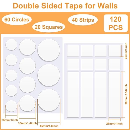 JANYUN 144Pcs Sticky Tack Tape for Walls, Sticky Dots Strips Adhesive | Heavy - Image 2